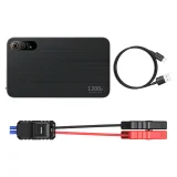 3-u-1 automobilski akumulator za paljenje 1200A + 7200mAh power bank + LED lampa - crna