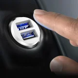 Mini autós töltő telefonhoz, 2x USB, Grain autós töltő, fekete 11