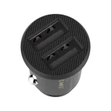 Mini autós töltő telefonhoz, 2x USB, Grain autós töltő, fekete 3