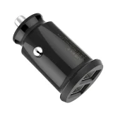 Mini autós töltő telefonhoz, 2x USB, Grain autós töltő, fekete 5