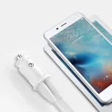 Mini automobilski punjač za telefon 2x USB zrnati automobilski punjač bijeli 11