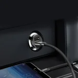 Mini automobilski punjač za telefon 2x USB zrnati automobilski punjač bijeli 6