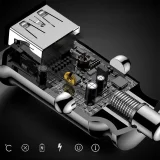 Mini automobilski punjač za telefon 2x USB zrnati automobilski punjač bijeli 8