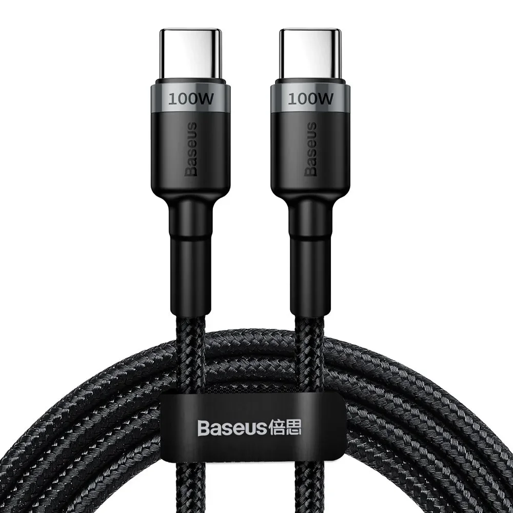 Cafule nylon USB-C Power Delivery 2.0 kábel 100 W 20 V 5 A 2 m szürke