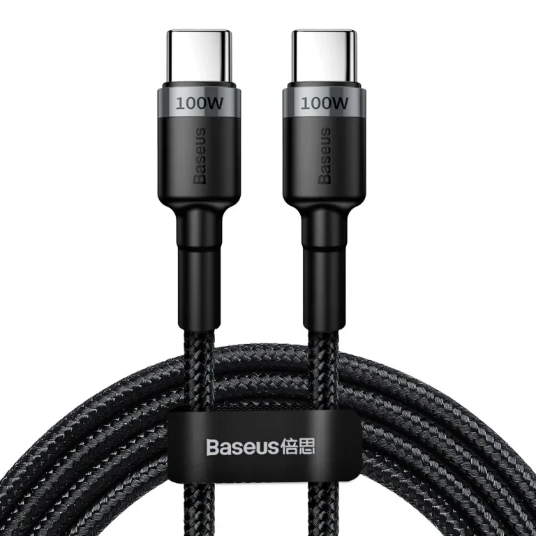 Cafule nylon USB-C Power Delivery 2.0 kábel 100 W 20 V 5 A 2 m szürke