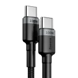 Cafule nylon USB-C Power Delivery 2.0 kábel 100 W 20 V 5 A 2 m szürke 4
