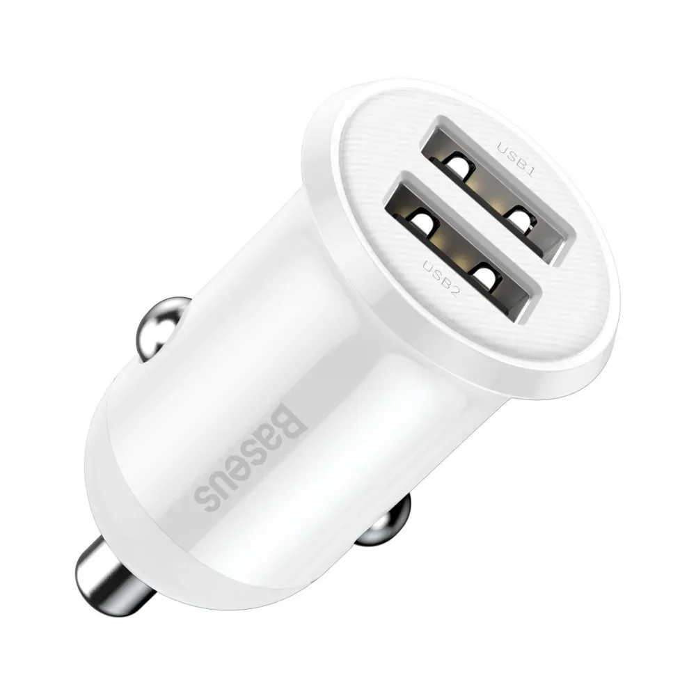 Grain Pro 2x USB 4,8 A bijeli punjač za upaljač u automobilu Grain Pro 2x USB 4,8 A bijeli punjač za upaljač u automobilu