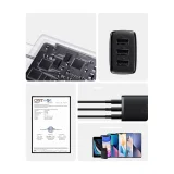 Kompakt 3x USB 17 W-os fali töltő, fekete 11