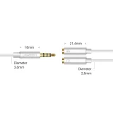3,5 mm-es mini jack AUX + sztereó mikrofonos fejhallgató-elosztó, 20 cm, ezüst 10