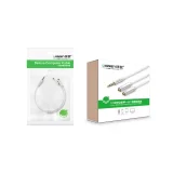 3,5 mm-es mini jack AUX + sztereó mikrofonos fejhallgató-elosztó, 20 cm, ezüst 11