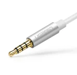 3,5 mm-es mini jack AUX + sztereó mikrofonos fejhallgató-elosztó, 20 cm, ezüst 6