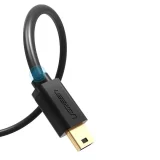 USB–mini USB kábel, 480 Mbps, 3 m, fekete 2