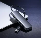 USB port hub – 4x USB 3.2 mikro USB tápcsatlakozóval, szürke 11