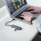 USB-C hub – 4x USB 3.2 USB-C tápellátási porttal, szürke 2