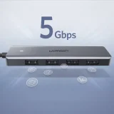 USB-C hub – 4x USB 3.2 USB-C tápellátási porttal, szürke 3