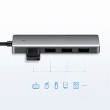 USB-C hub – 4x USB 3.2 USB-C tápellátási porttal, szürke 7