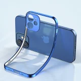 Ultra-vékony, átlátszó tok fémkerettel iPhone 12 mini-hez, fekete 10