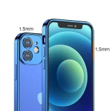 Ultra-vékony, átlátszó tok fémkerettel iPhone 12 mini-hez, fekete 3