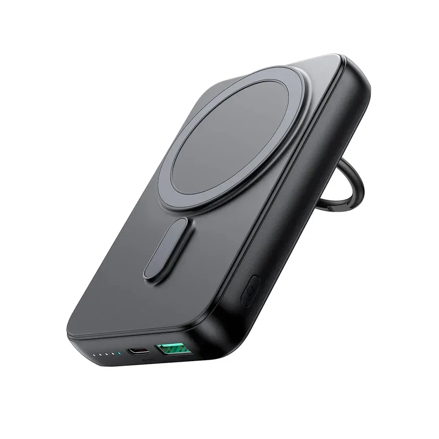 10000 mAh-s, 20 W-os MagSafe vezeték nélküli powerbank állvánnyal + USB-C kábellel, fekete 10000 mAh-s, 20 W-os MagSafe vezeték nélküli powerbank állvánnyal + USB-C kábellel, fekete