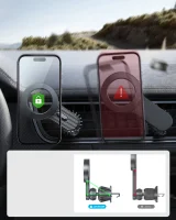 Mágneses autós tartó iPhone-hoz MagSafe-vel, szellőzőnyíláshoz, fekete 11