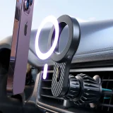 Mágneses autós tartó iPhone-hoz MagSafe-vel, szellőzőnyíláshoz, fekete 7