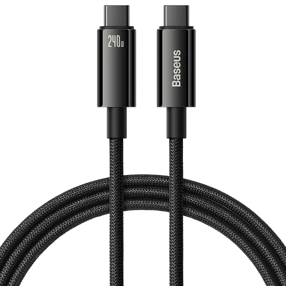 Fonott USB-C kábel 480 Mb/s 240 W Tungsten Gold 3 m Fekete Fonott USB-C kábel 480 Mb/s 240 W Tungsten Gold 3 m Fekete