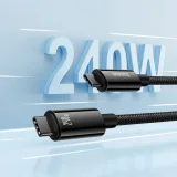 Fonott USB-C kábel 480 Mb/s 240 W Tungsten Gold 3 m Fekete 10