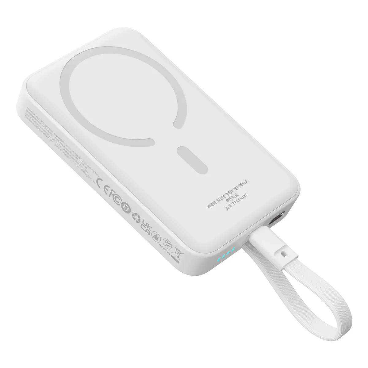 Mini MagSafe Power Bank 10000mAh 30W 0,3 m-es USB-C kábellel, fehér