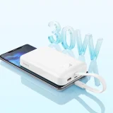 Mini MagSafe Power Bank 10000mAh 30W 0,3 m-es USB-C kábellel, fehér 9