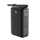 20000 mAh-s M4 PD 67 W-os power bank beépített USB-C kábellel, fekete