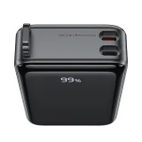 20000 mAh-s M4 PD 67 W-os power bank beépített USB-C kábellel, fekete 2