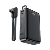 20000 mAh-s M4 PD 67 W-os power bank beépített USB-C kábellel, fekete 3