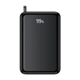 20000 mAh-s M4 PD 67 W-os power bank beépített USB-C kábellel, fekete 7