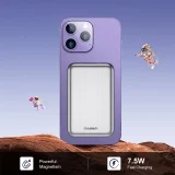 Kicsi, könnyű, 5000 mAh-s MagSafe USB-A USB-C vezeték nélküli power bank, ezüst 2