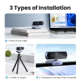 Full HD webkamera mikrofonokkal videofelvételekhez, USB-A - szürke 10