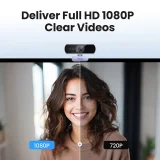 Full HD webkamera mikrofonokkal videofelvételekhez, USB-A - szürke 3