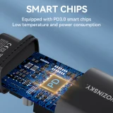 20 W-os USB-A és USB-C hálózati adapter, 100–240 V, fekete 8