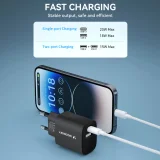 20 W-os USB-A és USB-C hálózati adapter, 100–240 V, fekete 9