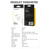 GaN 65 W 100–240 V-os fali töltő 2x USB-C és 1x USB-A csatlakozóval, fehér 4