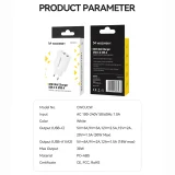 100–240 V, 30 W, USB-C, 2x USB-A fali töltő, fehér 5