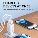 100–240 V, 30 W, USB-C, 2x USB-A fali töltő, fehér 9