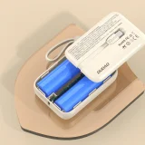 10000 mAh-s powerbank USB-C / iPhone Lightning kábelekkel, bézs 6
