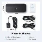 2-in-4 kapcsoló 2 számítógéphez, USB 3.0 + 2x USB-A kábel, fekete 6