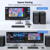 2-in-1 HDMI / USB-A / USB-B / USB-C / microUSB kapcsoló, fekete 10