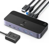 2-in-1 HDMI / USB-A / USB-B / USB-C / microUSB kapcsoló, fekete 3