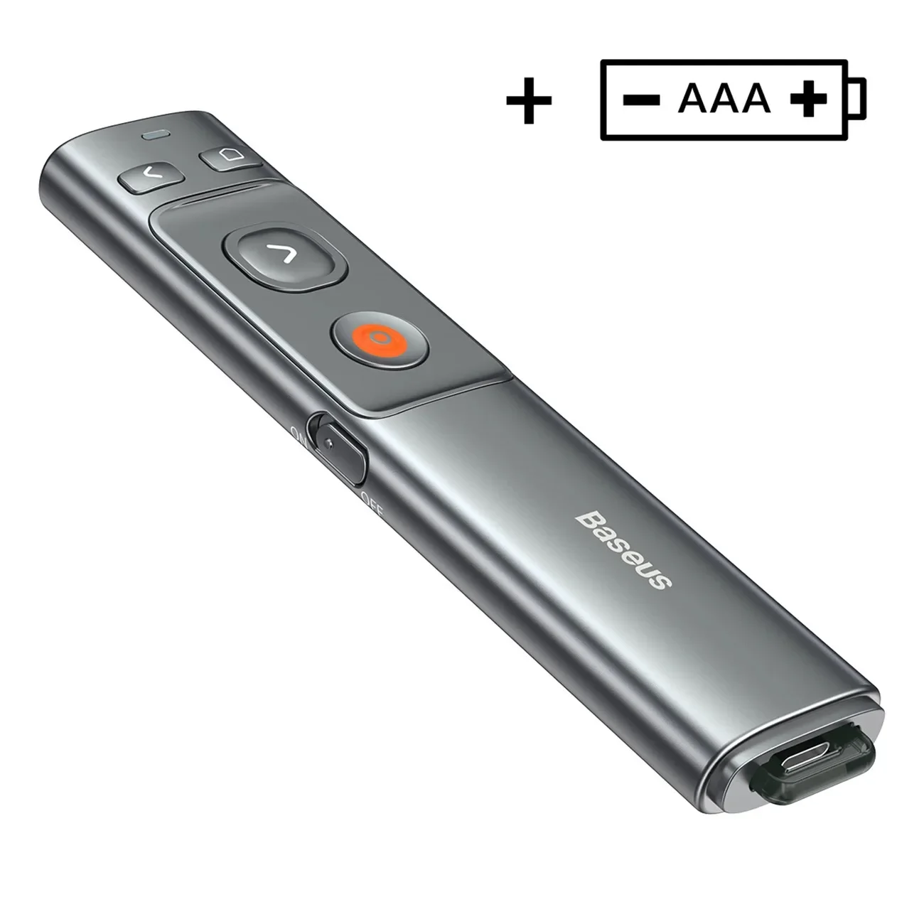 Orange Dot kabelloser Laserpointer für Präsentationen – grau Orange Dot kabelloser Laserpointer für Präsentationen – grau
