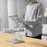 Készlet: alumínium laptop-tartó + okostelefon-tartó – ezüst 10
