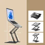 Készlet: alumínium laptop-tartó + okostelefon-tartó – fekete 11