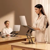 Készlet: alumínium laptop-tartó + okostelefon-tartó – fekete 6