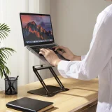 Készlet: alumínium laptop-tartó + okostelefon-tartó – fekete 9